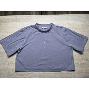 Anine Bing Sport Cropped Purple T Shirt Logo Size Medium
